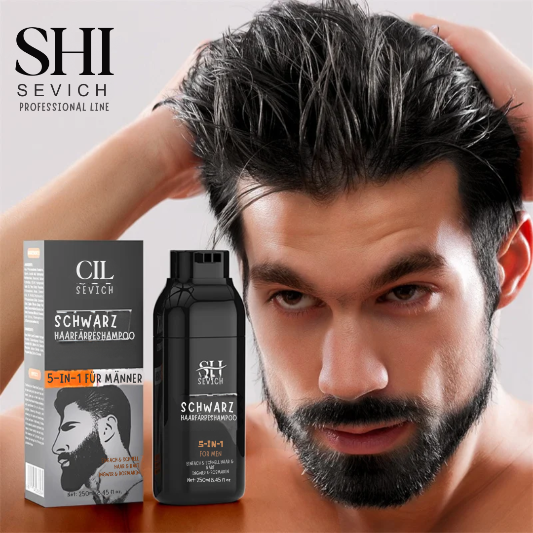 Verdunkelungsshampoo Grau zu Schwarz
