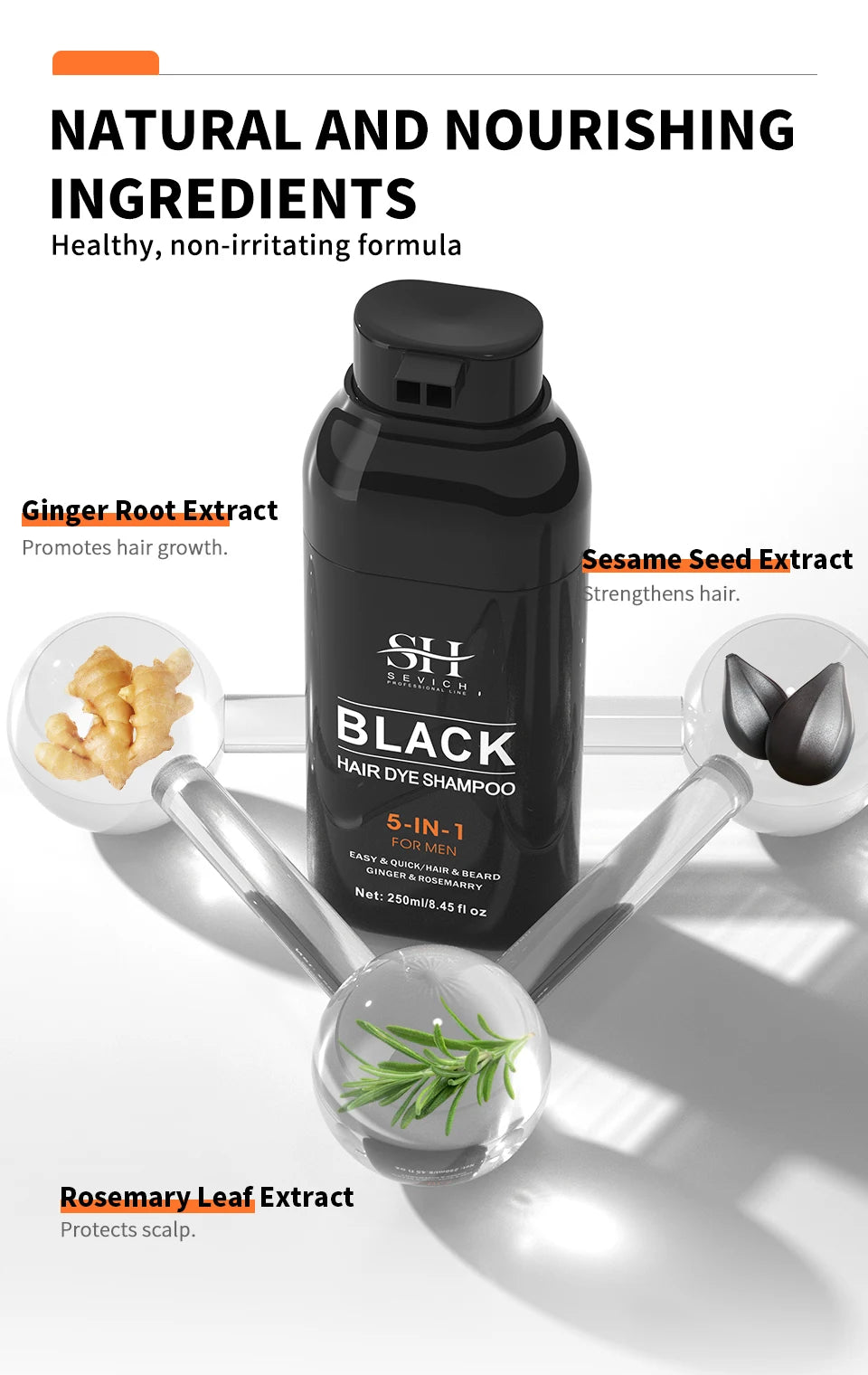 Verdunkelungsshampoo Grau zu Schwarz