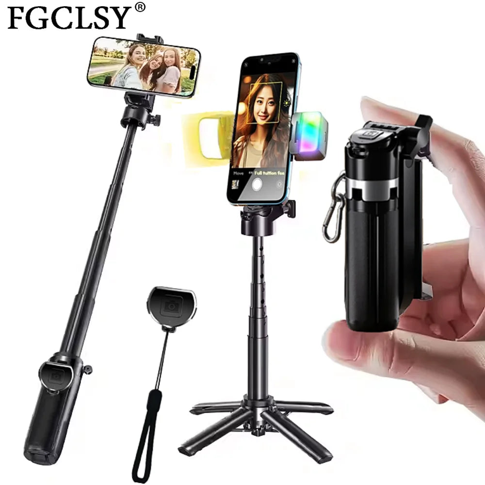 Mini Pocket Bluetooth Magnetic Suction Mag Safe Selfie Stick Tripod for IPhone 17 Magsafe Travel Selfiestick Telescopic Monopod