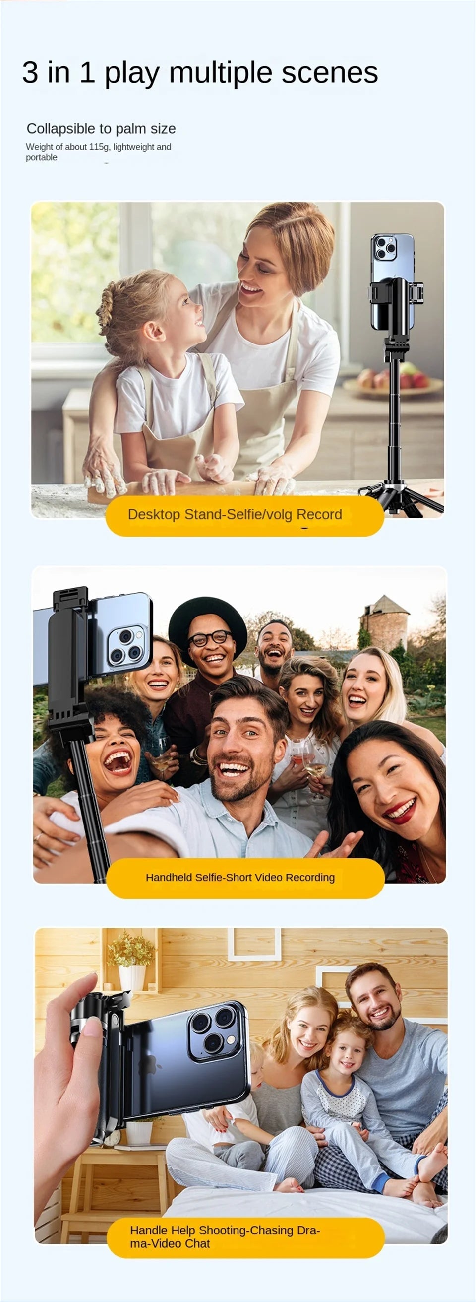 Mini Pocket Bluetooth Magnetic Suction Mag Safe Selfie Stick Tripod for IPhone 17 Magsafe Travel Selfiestick Telescopic Monopod